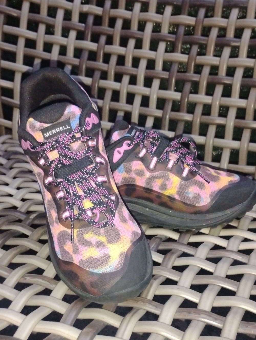 Merrell Antora 3 Trail Running Shoes - Rainbow Leopard (Size 8 EUC) 🔥RARE🔥